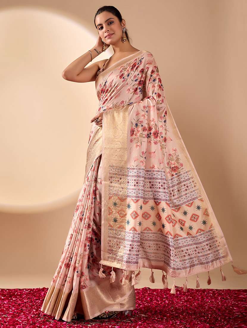 women printed casual wear saree with blouse - 22388845 -  Standard Image - 1