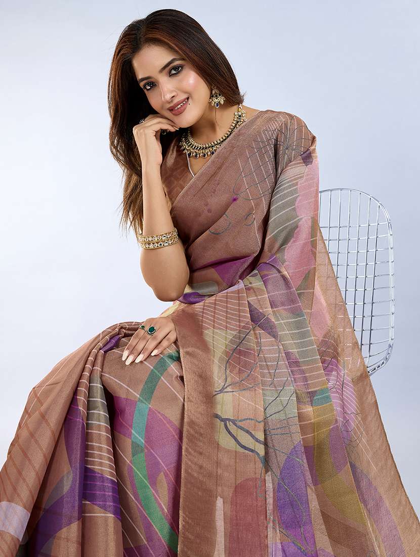 women printed casual wear saree with blouse - 22388907 -  Standard Image - 1