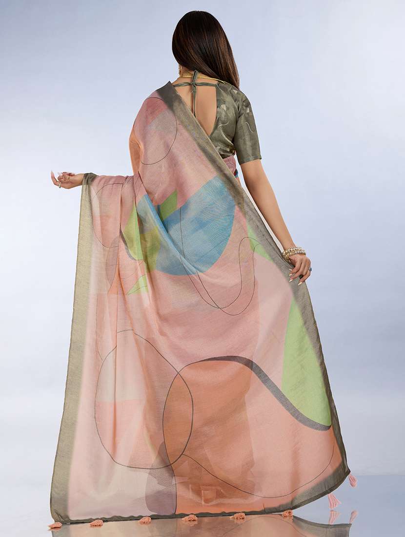 women printed casual wear saree with blouse - 22388911 -  Standard Image - 4