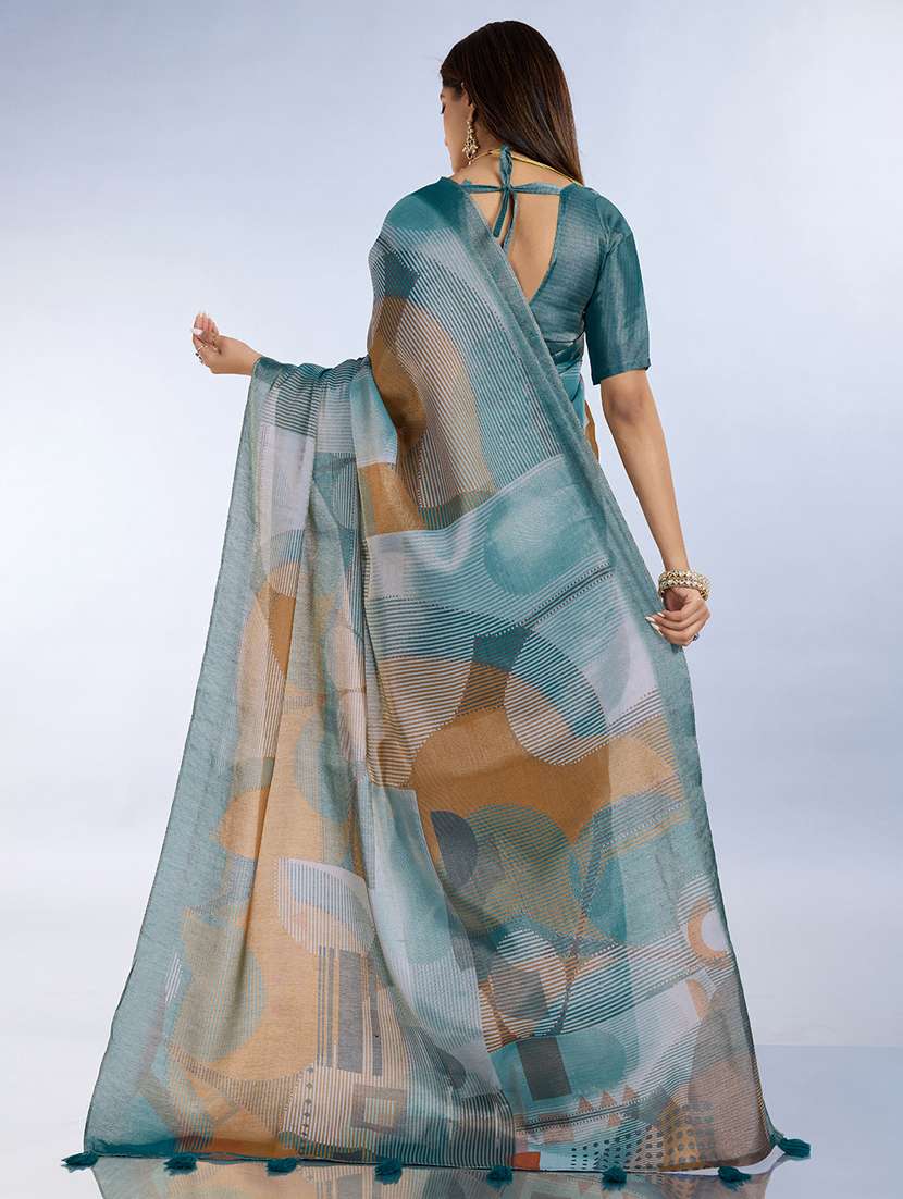 women printed casual wear saree with blouse - 22388913 -  Standard Image - 4