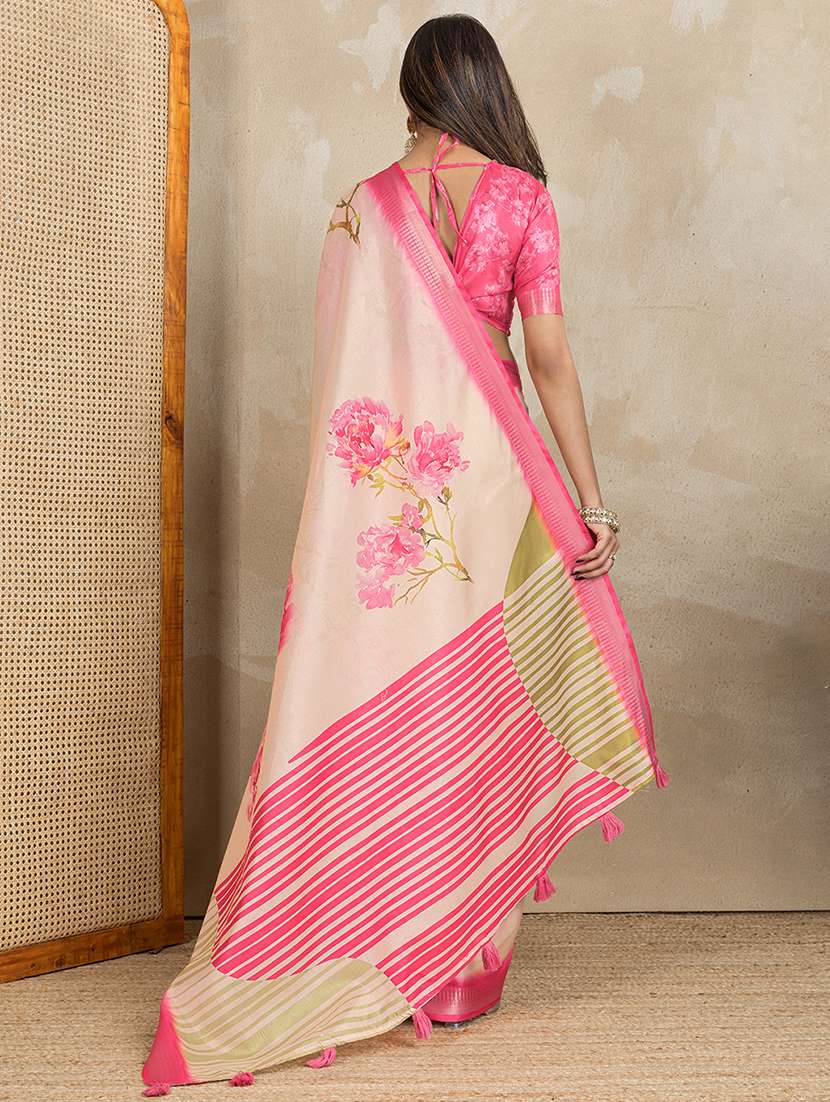 women printed casual wear saree with blouse - 22388952 -  Standard Image - 4