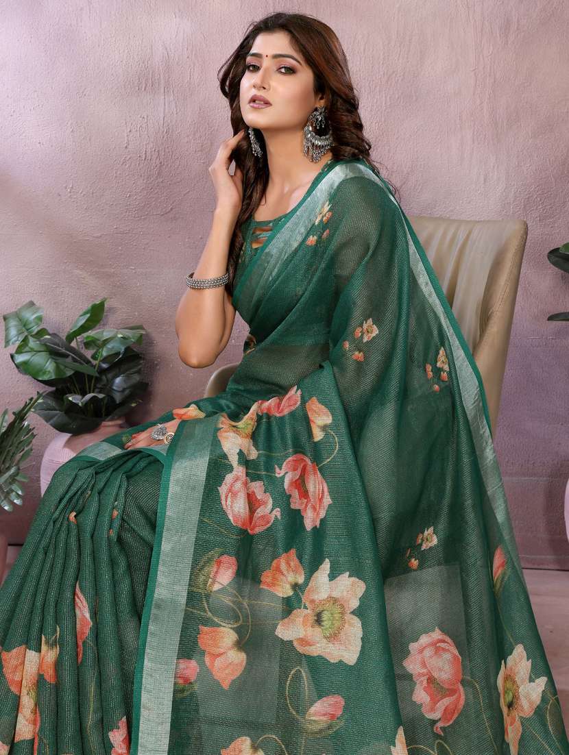 women printed casual wear saree with blouse - 22388984 -  Standard Image - 1