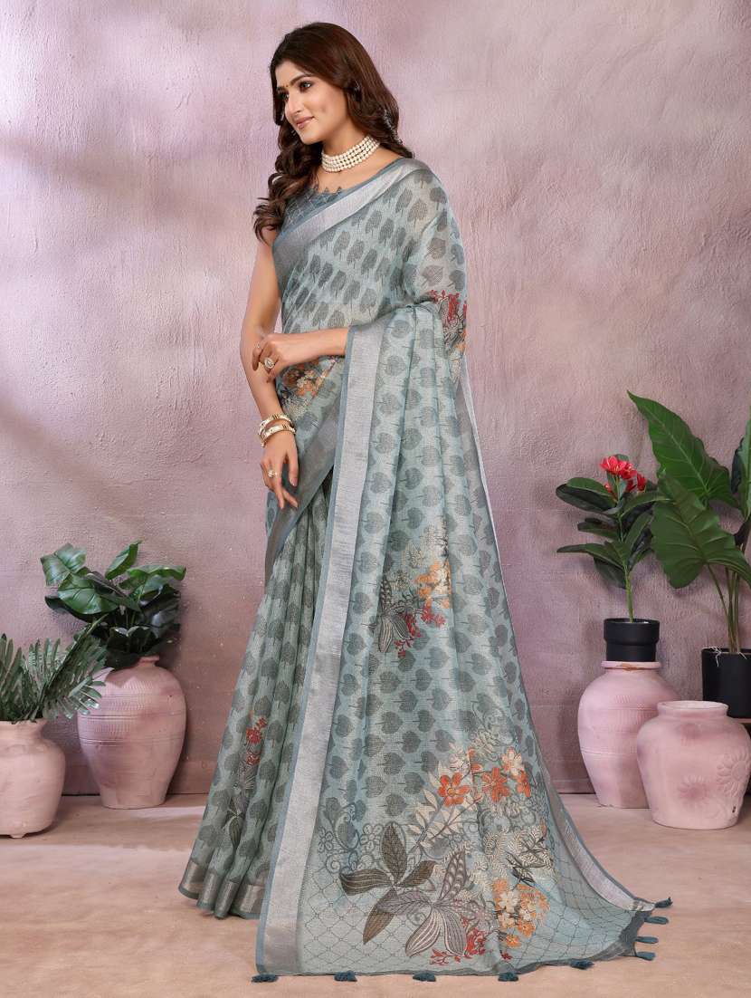 women printed casual wear saree with blouse - 22388992 -  Standard Image - 1