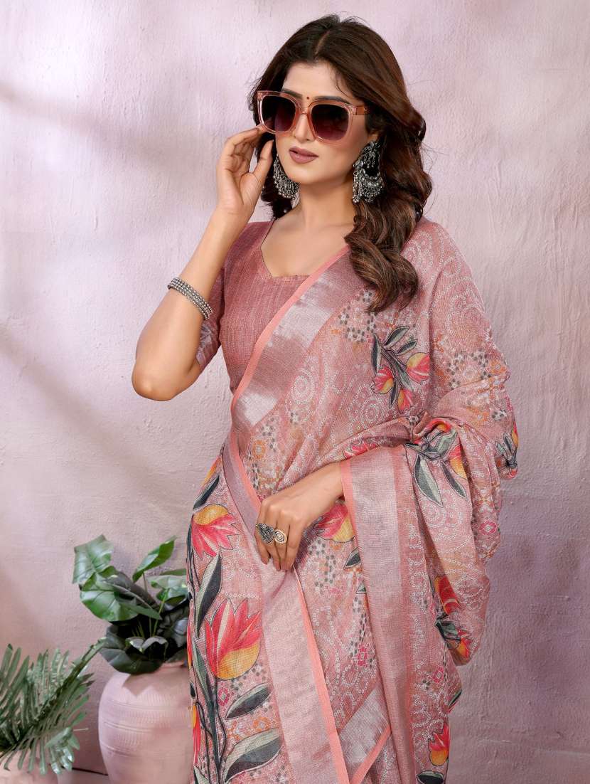 women printed casual wear saree with blouse - 22388998 -  Standard Image - 1