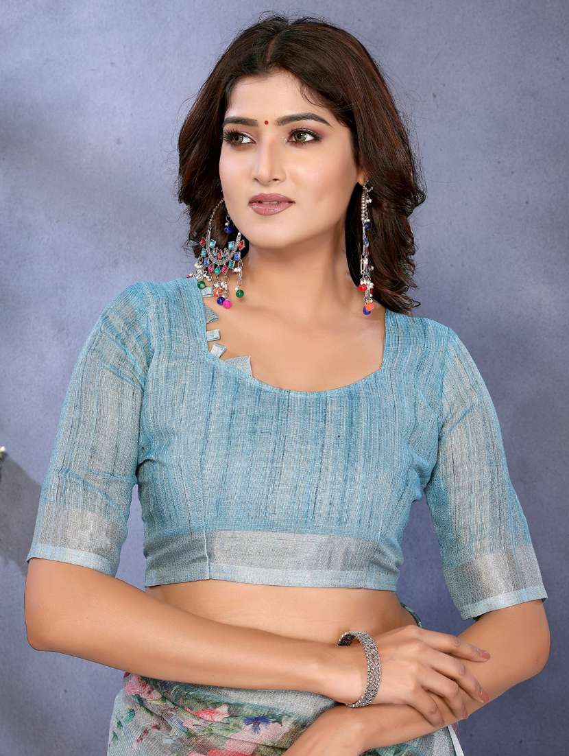 women printed casual wear saree with blouse - 22389000 -  Standard Image - 4