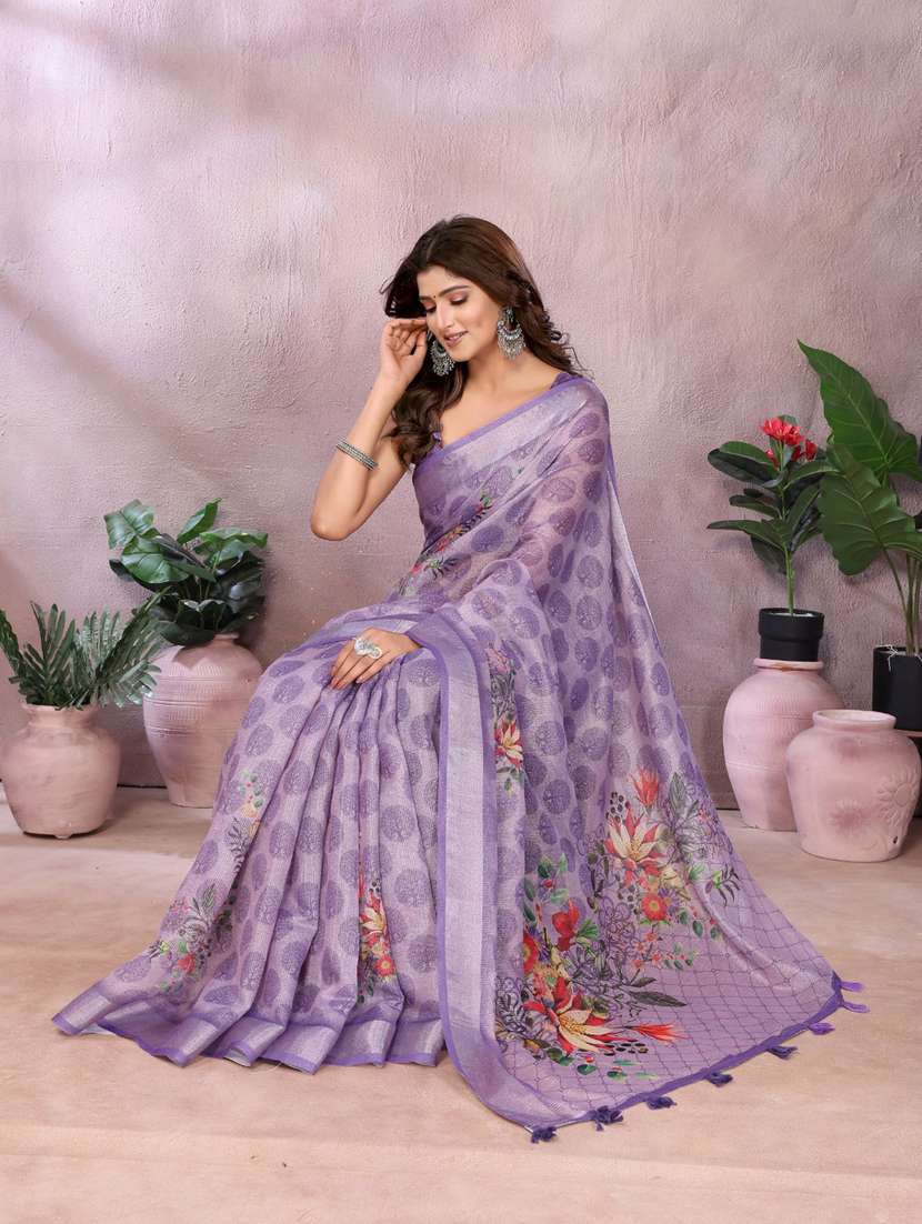 women printed casual wear saree with blouse - 22389001 -  Standard Image - 4