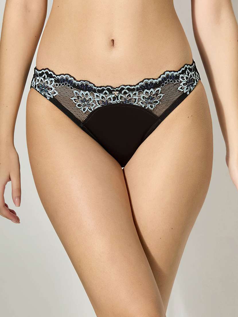 women pack of 2 self design mid rise bikini panty - 22389685 -  Standard Image - 1