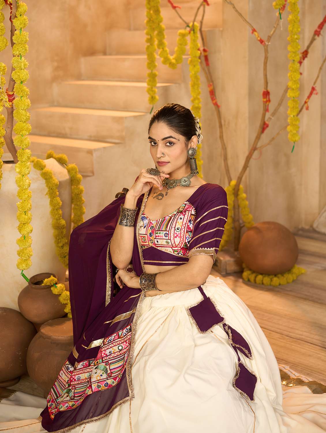 women solid flared semi-stitched lehenga - 22389713 -  Standard Image - 1