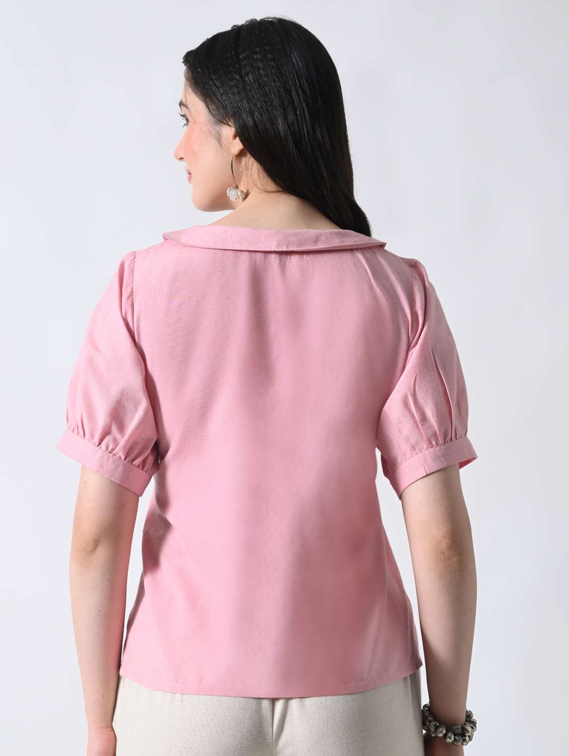 women embroidered peter pan collared regular top - 22389752 -  Standard Image - 4