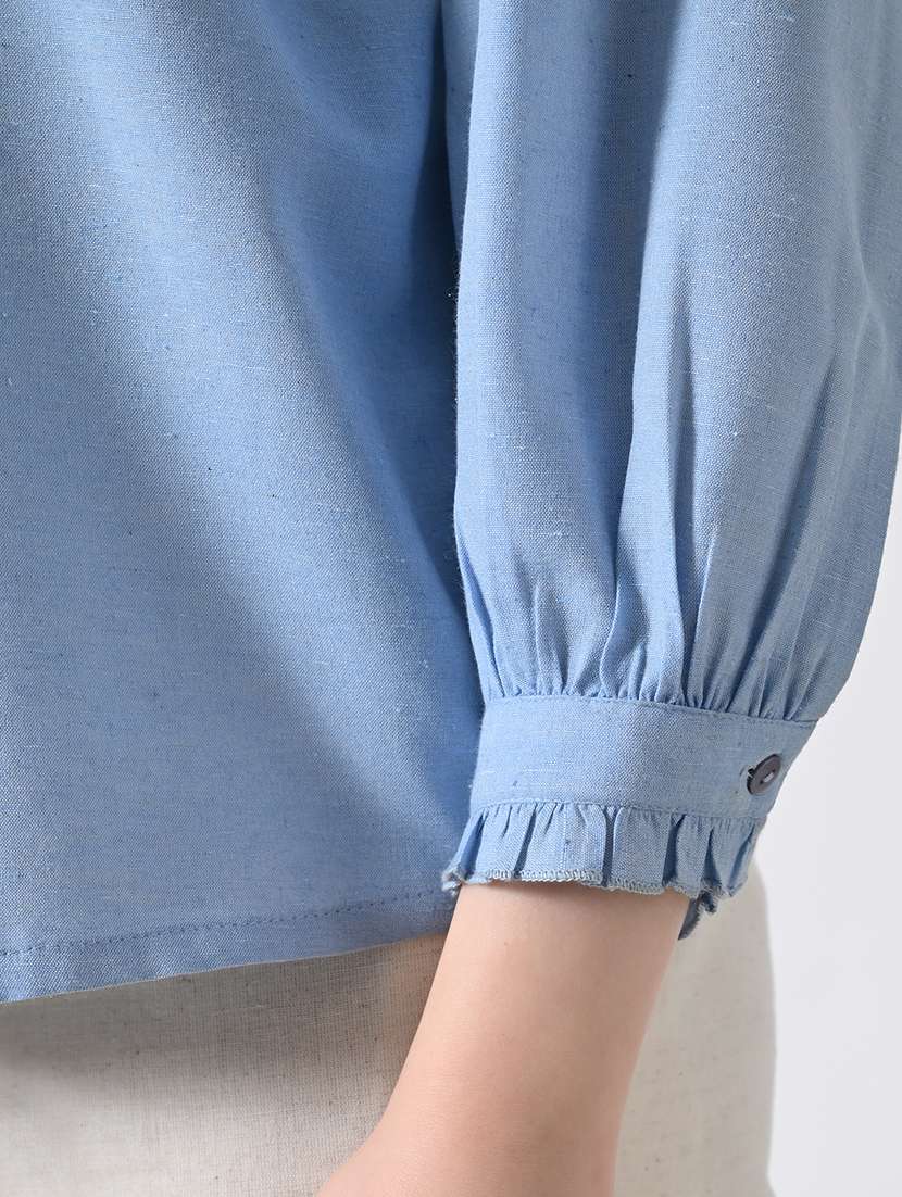 women embroidered round neck regular shirt - 22389753 -  Standard Image - 6