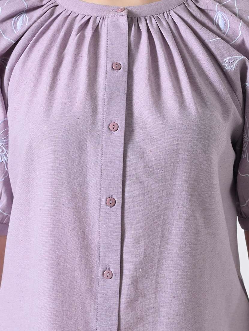 Women Embroidered Round Neck Regular Top - 22389754 -  Standard Image - 1