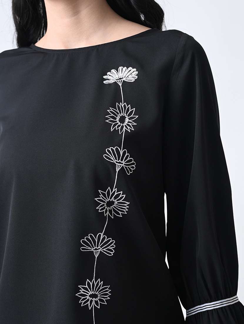 women embroidered round neck regular top - 22389762 -  Standard Image - 1