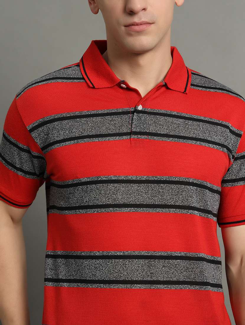 men striped short sleeve regular fit polo t-shirt - 22389848 -  Standard Image - 1