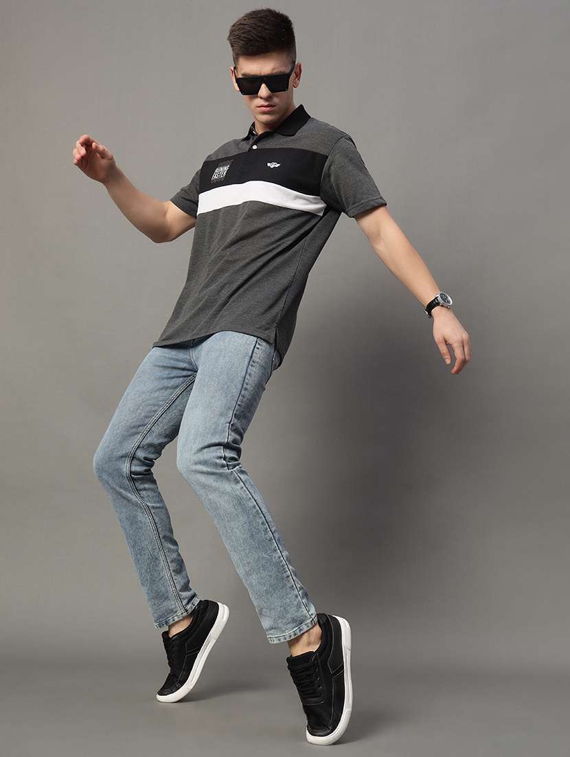 men color block short sleeve regular fit polo t-shirt - 22389851 -  Standard Image - 4