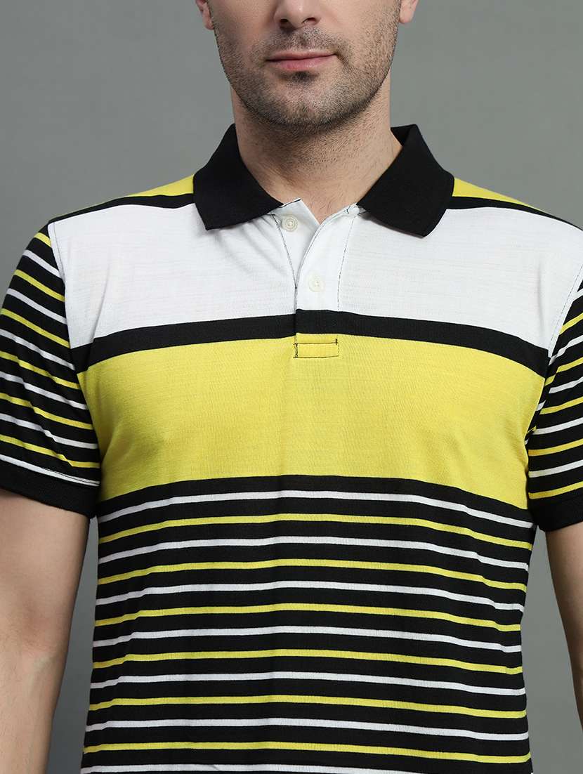 men striped short sleeve regular fit polo t-shirt - 22389867 -  Standard Image - 1
