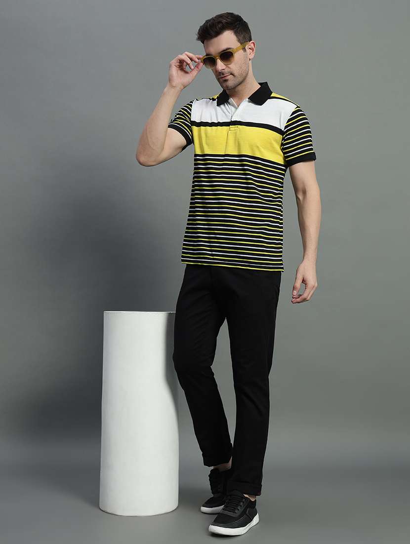men striped short sleeve regular fit polo t-shirt - 22389867 -  Standard Image - 4