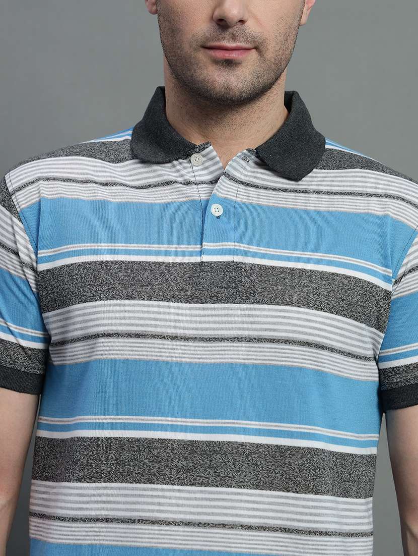 men striped short sleeve regular fit polo t-shirt - 22389868 -  Standard Image - 1