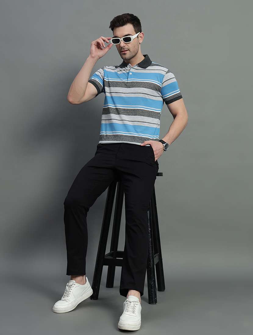 men striped short sleeve regular fit polo t-shirt - 22389868 -  Standard Image - 4