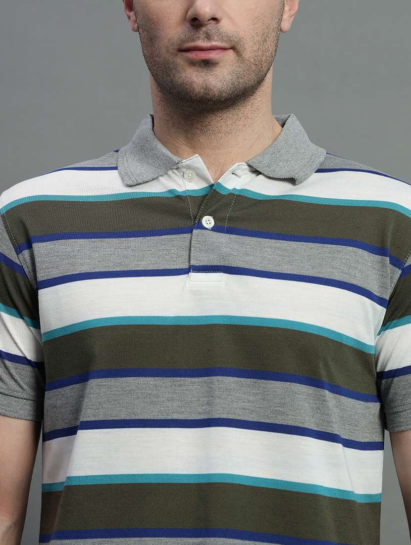 men striped short sleeve regular fit polo t-shirt - 22389870 -  Standard Image - 1