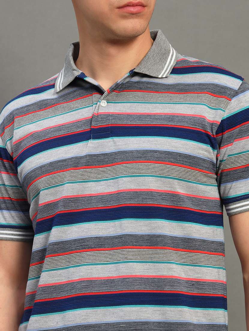 men striped short sleeve regular fit polo t-shirt - 22389957 -  Standard Image - 1