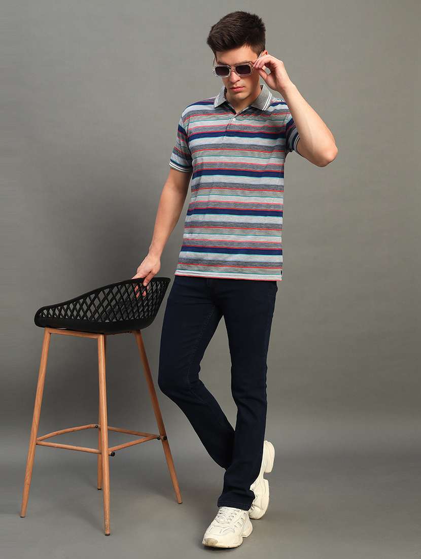 men striped short sleeve regular fit polo t-shirt - 22389957 -  Standard Image - 4