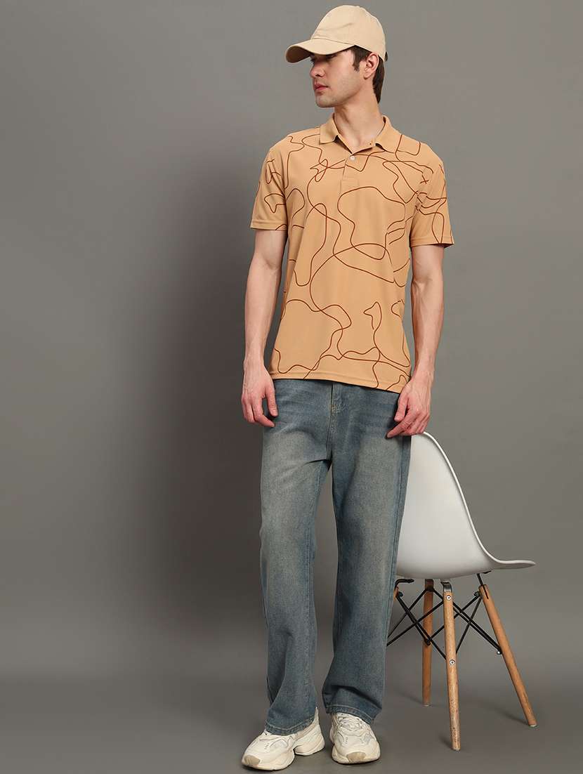 men printed short sleeve regular fit polo t-shirt - 22389974 -  Standard Image - 4