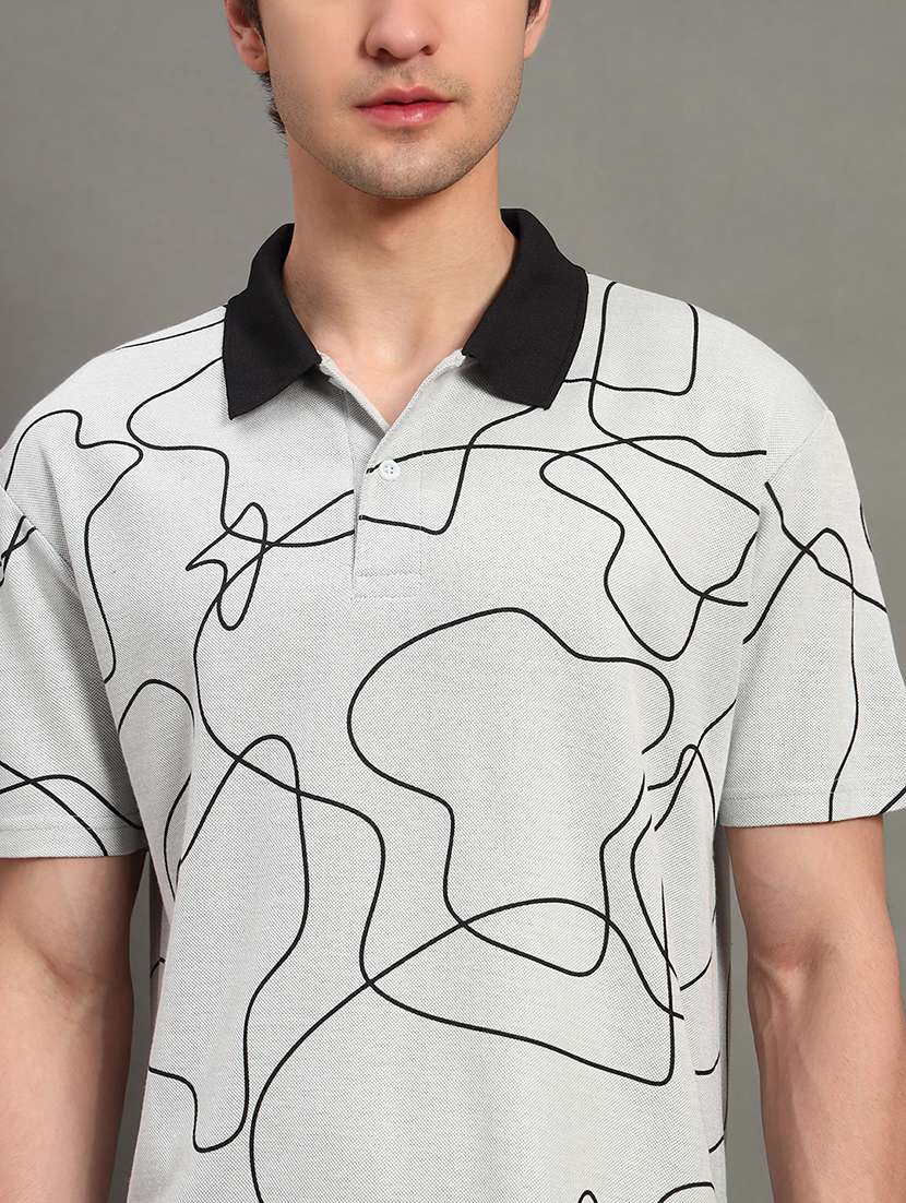 men printed short sleeve regular fit polo t-shirt - 22389975 -  Standard Image - 1