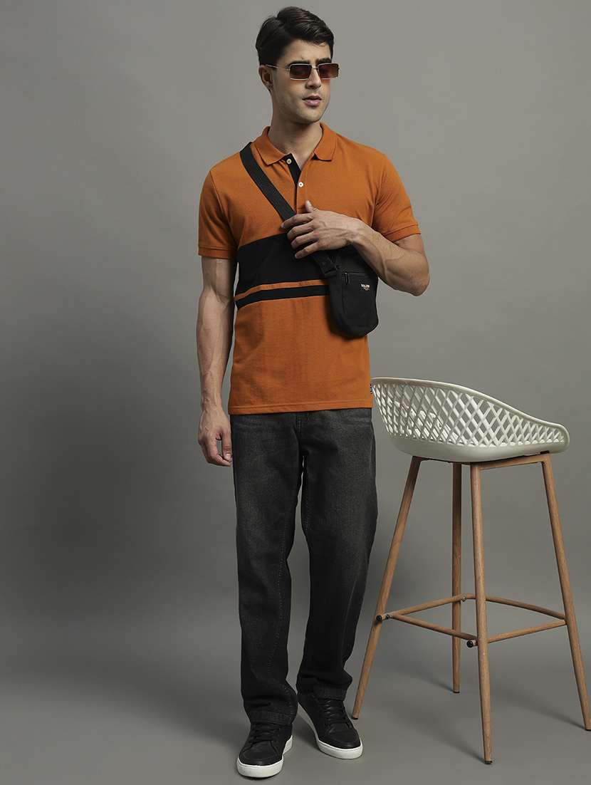 men color block short sleeve regular fit polo t-shirt - 22390010 -  Standard Image - 4