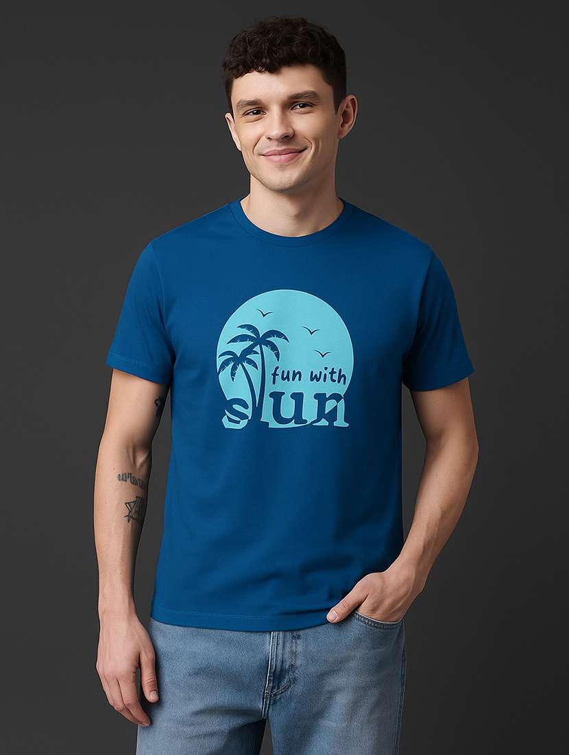 men printed short sleeve regular fit t-shirt