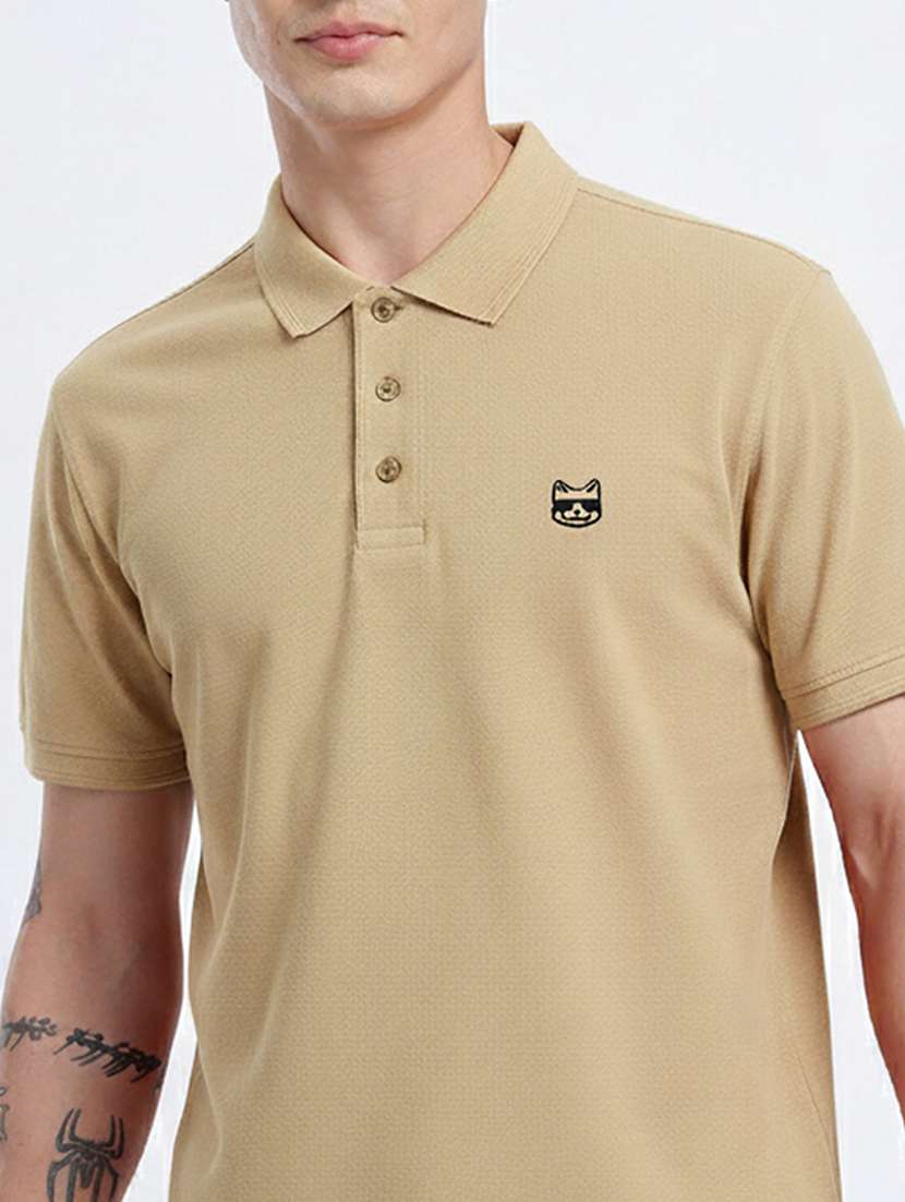 men solid short sleeve regular fit polo t-shirt - 22390030 -  Standard Image - 1