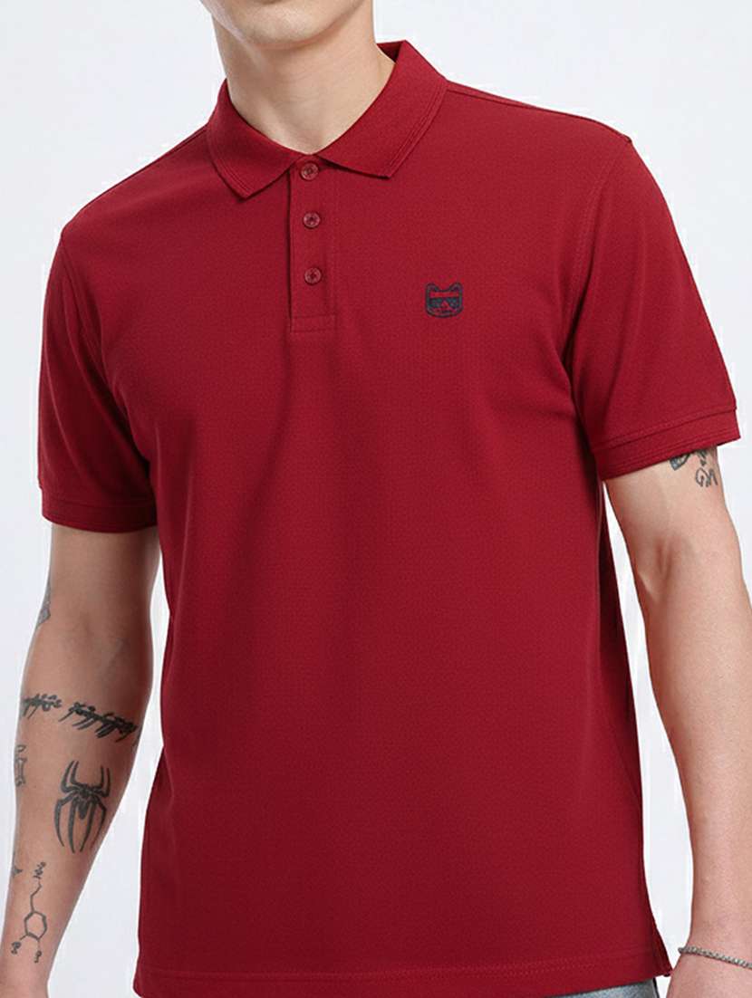 men solid short sleeve regular fit polo t-shirt - 22390035 -  Standard Image - 1