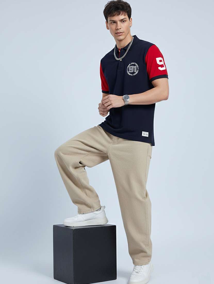 men color block short sleeve regular fit t-shirt - 22390057 -  Standard Image - 4