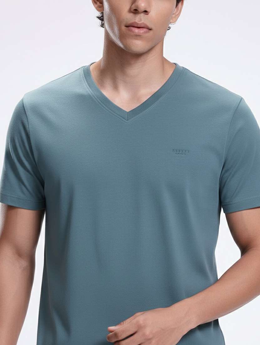 men solid short sleeve regular fit t-shirt - 22390065 -  Standard Image - 1