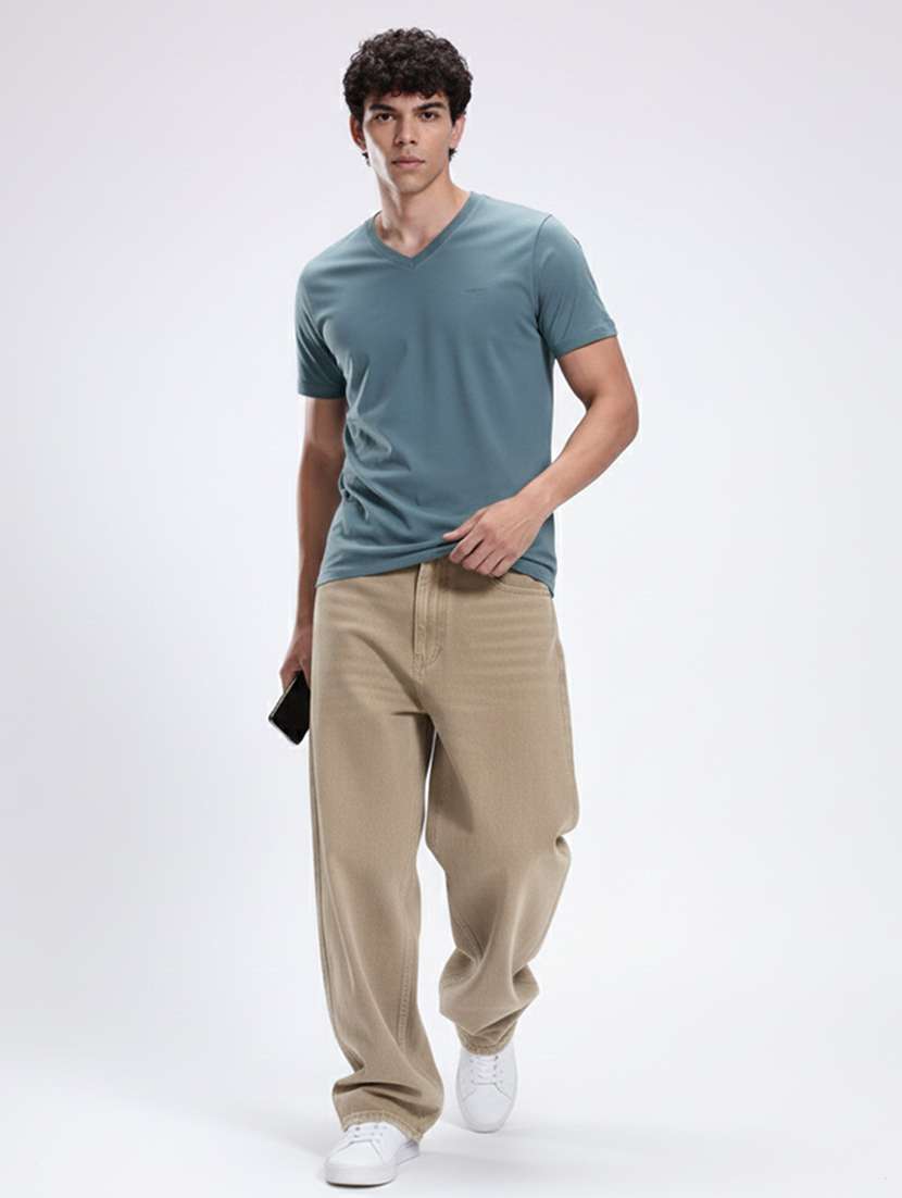 men solid short sleeve regular fit t-shirt - 22390065 -  Standard Image - 4