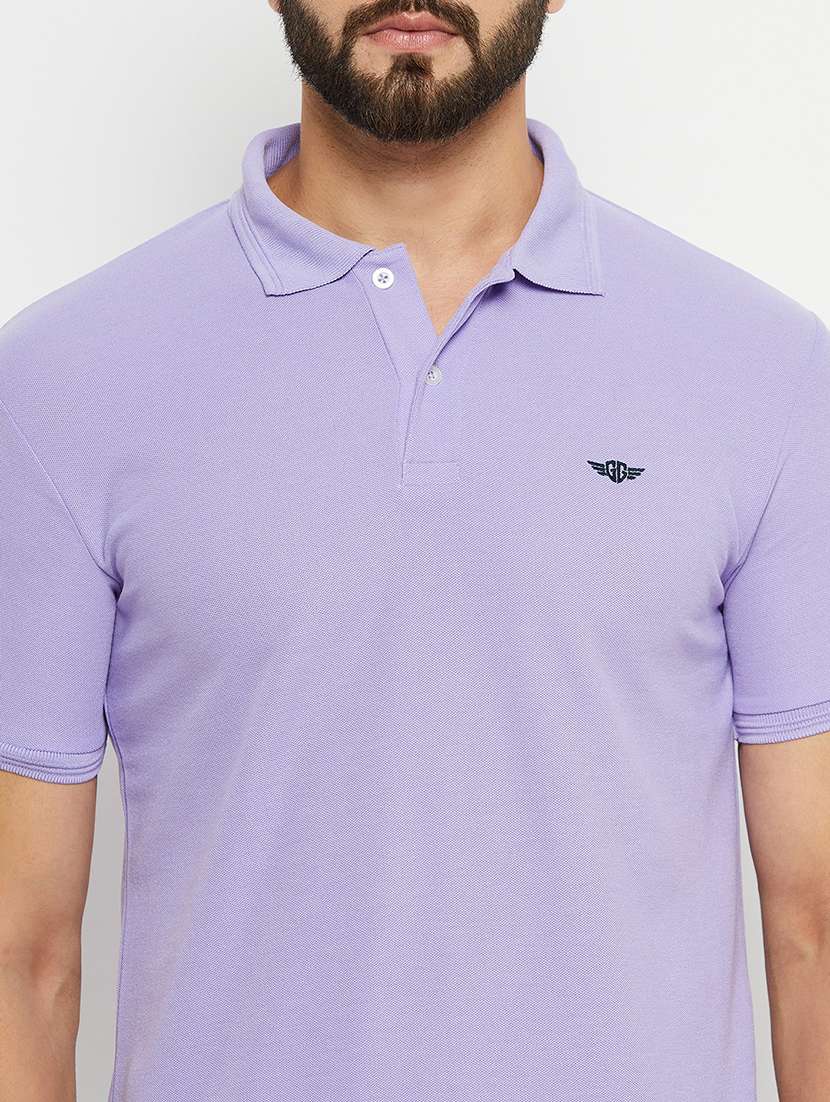 men solid short sleeve regular fit polo t-shirt - 22390070 -  Standard Image - 1