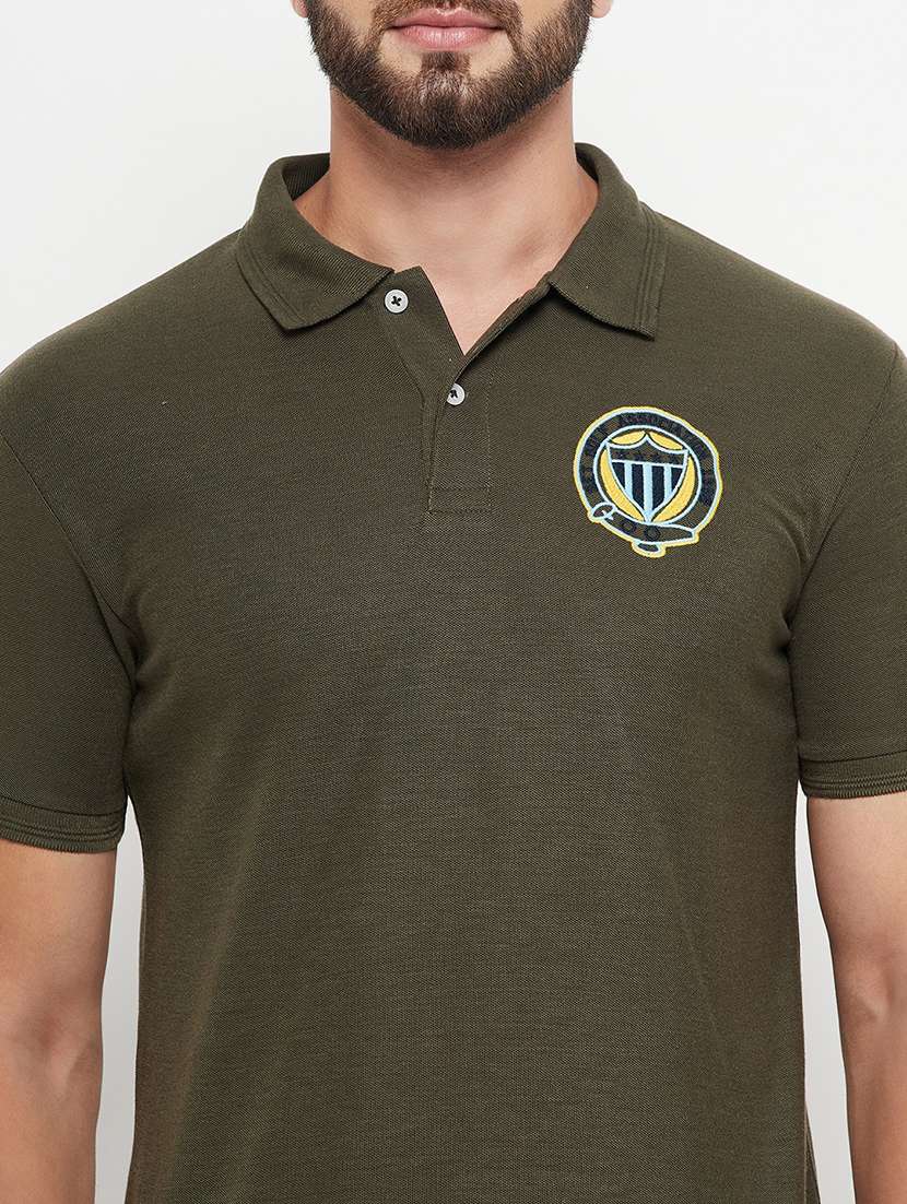 men solid short sleeve slim fit polo t-shirt - 22390076 -  Standard Image - 1