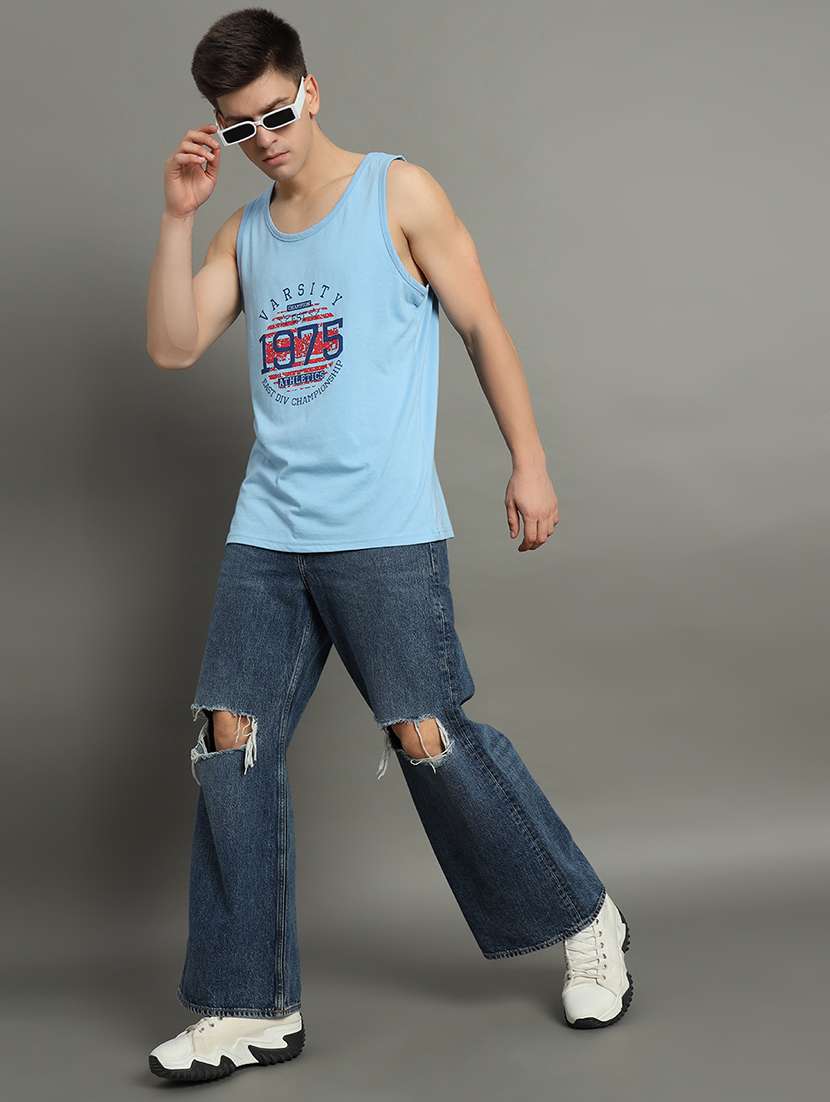 men printed sleeveless regular fit t-shirt - 22390090 -  Standard Image - 4