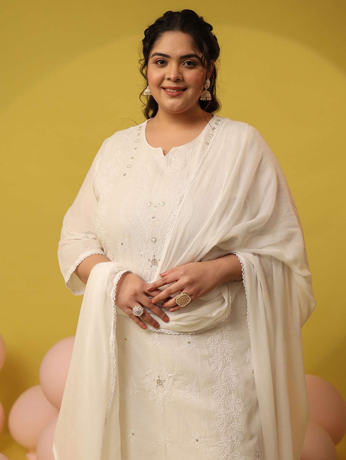 White Cotton Kurta Pant Set - 22390169 -  Standard Image - 1