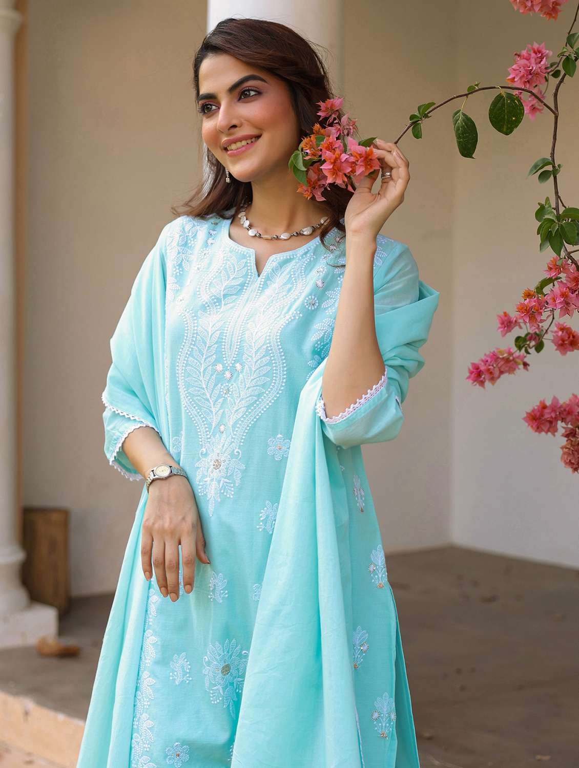 blue cotton kurta pant  set - 22390170 -  Standard Image - 1