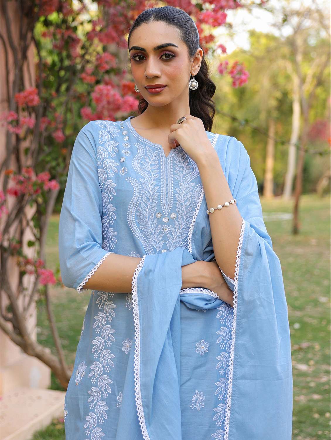 blue cotton kurta pant  set - 22390173 -  Standard Image - 1