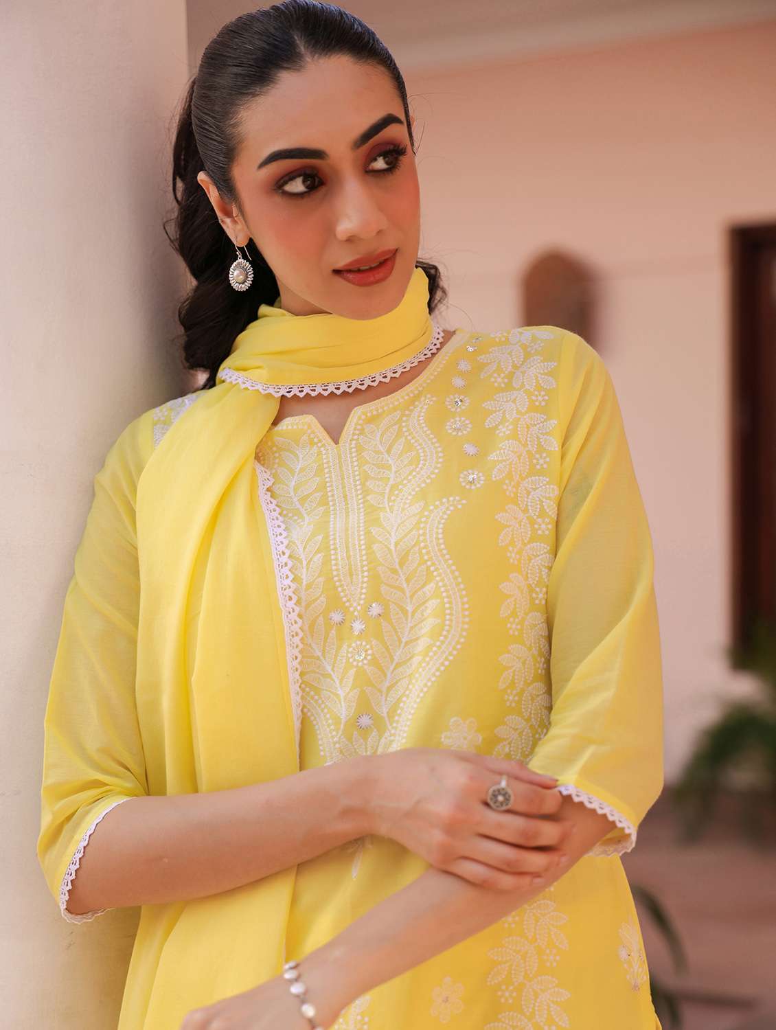 yellow cotton kurta pant  set - 22390175 -  Standard Image - 1