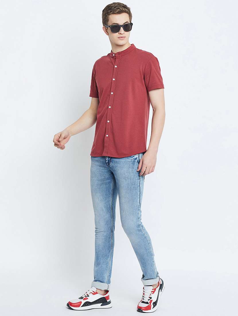 men solid short sleeve regular fit casual shirt - 22390433 -  Standard Image - 4