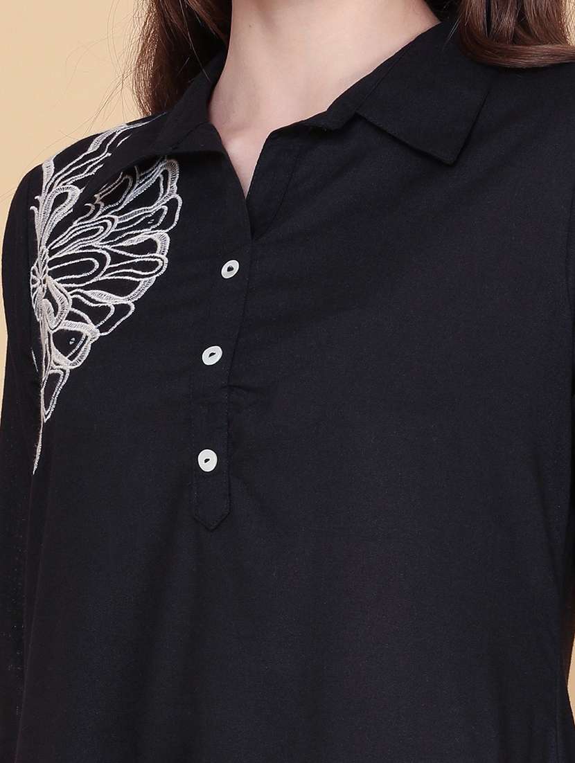Women Embroidered Three Quarter Sleeve A-line Kurta - 22390985 -  Standard Image - 1