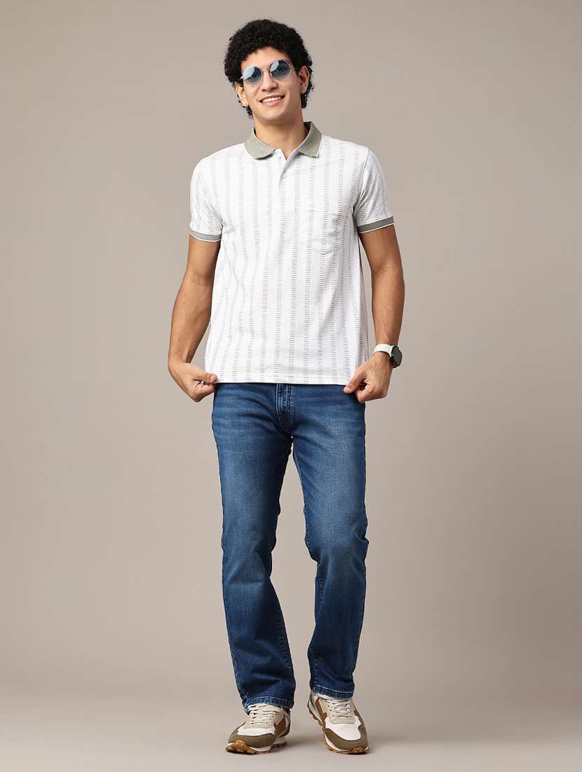 men washed mid rise full length straight jeans - 22391035 -  Standard Image - 4