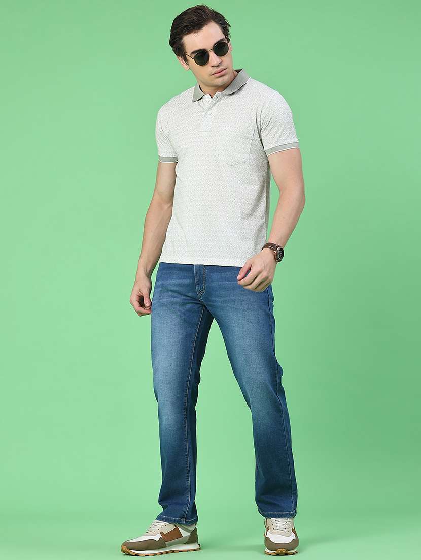 men washed mid rise full length straight jeans - 22391042 -  Standard Image - 4