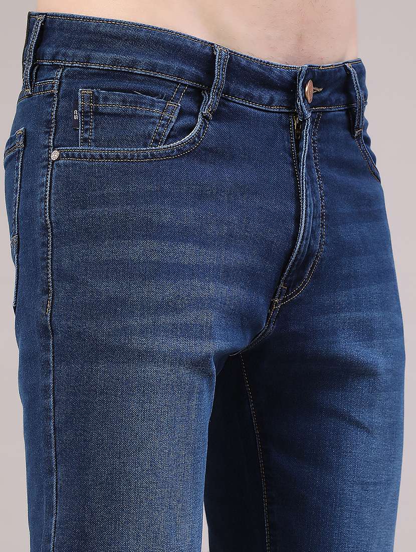 men washed mid rise slim fit jeans - 22391044 -  Standard Image - 1