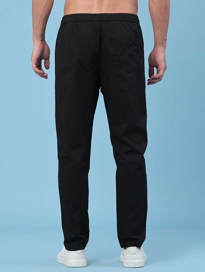 men solid mid rise regular fit trackpant - 22391057 -  Standard Image - 4
