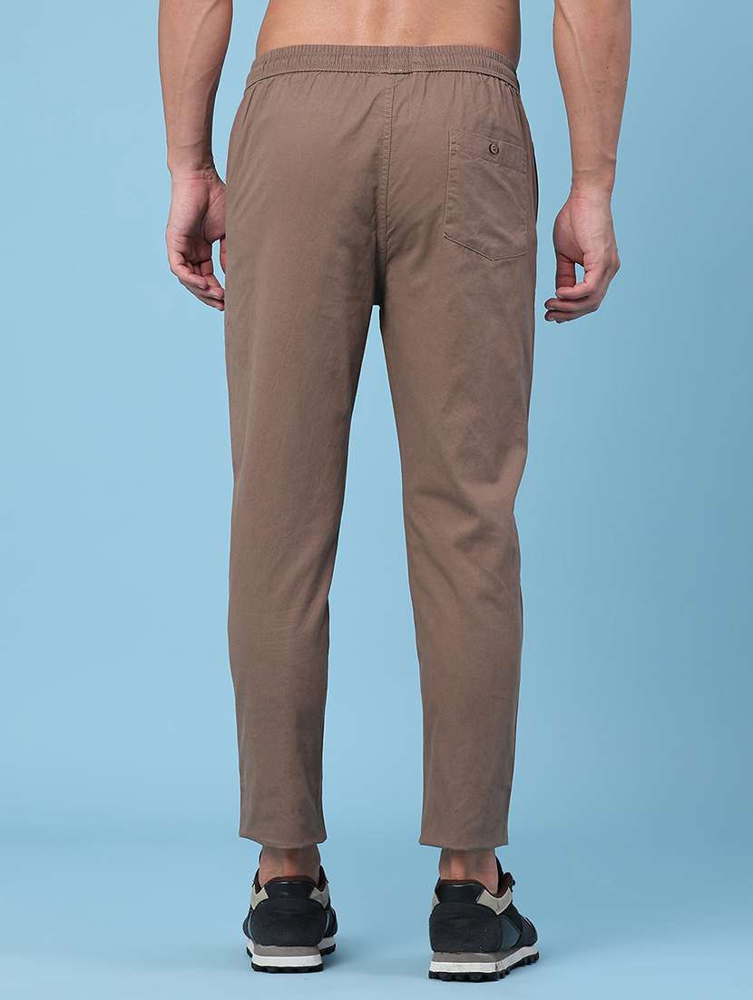men solid mid rise regular fit track pant - 22391058 -  Standard Image - 4
