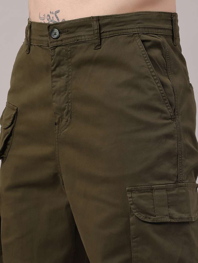 men solid mid rise casual cargo pant - 22391253 -  Standard Image - 1