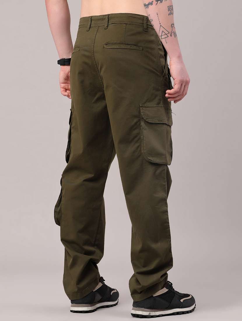 men solid mid rise casual cargo pant - 22391253 -  Standard Image - 4